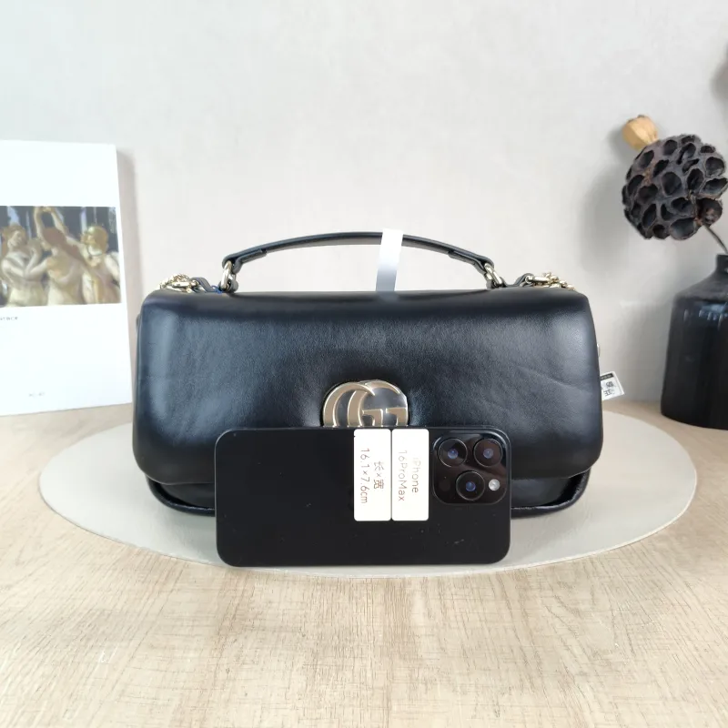 GUCCI Crossbody Bag GG Milano Collection Shoulder Bag Black Lambskin Small 26 × 6 × 14 cm — cover view 4 of 5