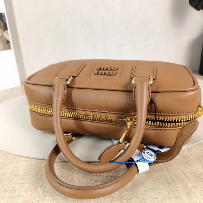 Miumiu Top Handle Bag Arcadie Collection Bowling Bag CC alfskin Medium 22 × 7.5 × 10.5 cm — detail view 8 of 11