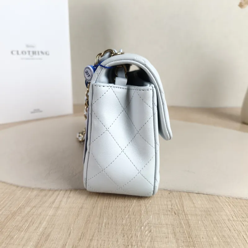 Chanel Crossbody Bag Classic Flap Large Mini CF Mini Blue Lambskin mini 20 × 6 × 12 cm — detail view 13 of 13