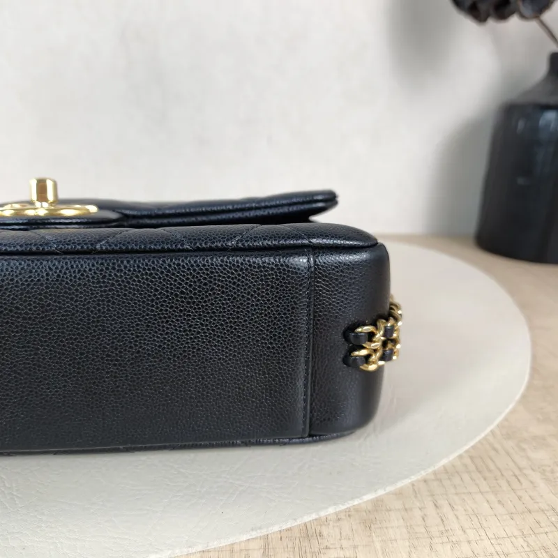 Chanel Crossbody Bag Editioncf mini Black Grained Calfskin 23.5 × 7 × 15 cm — detail view 10 of 13