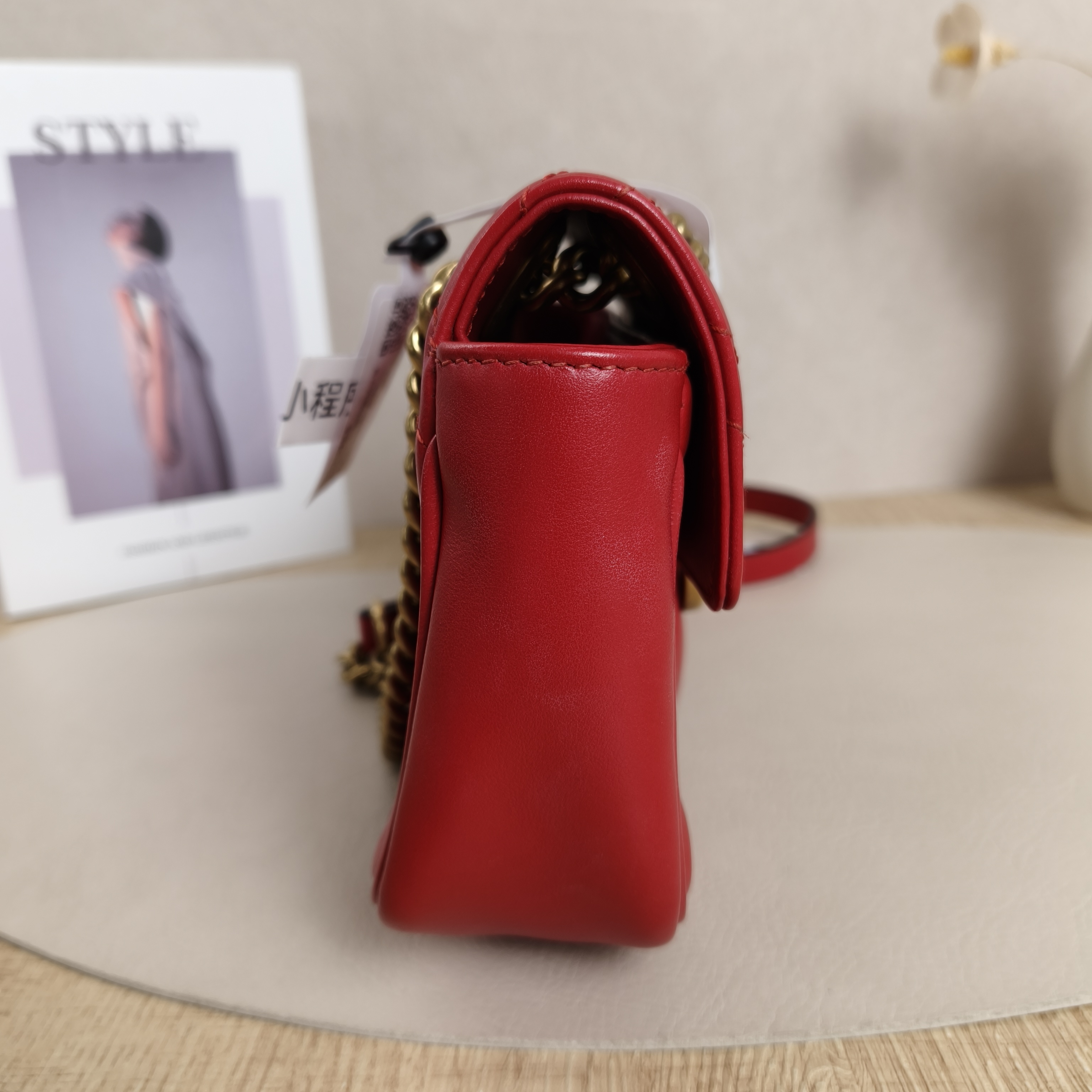 GUCCI GG Marmont Marmont22Small Red Lambskin · Dust Bag · 22 × 6 × 13 cm — cover view 7 of 12