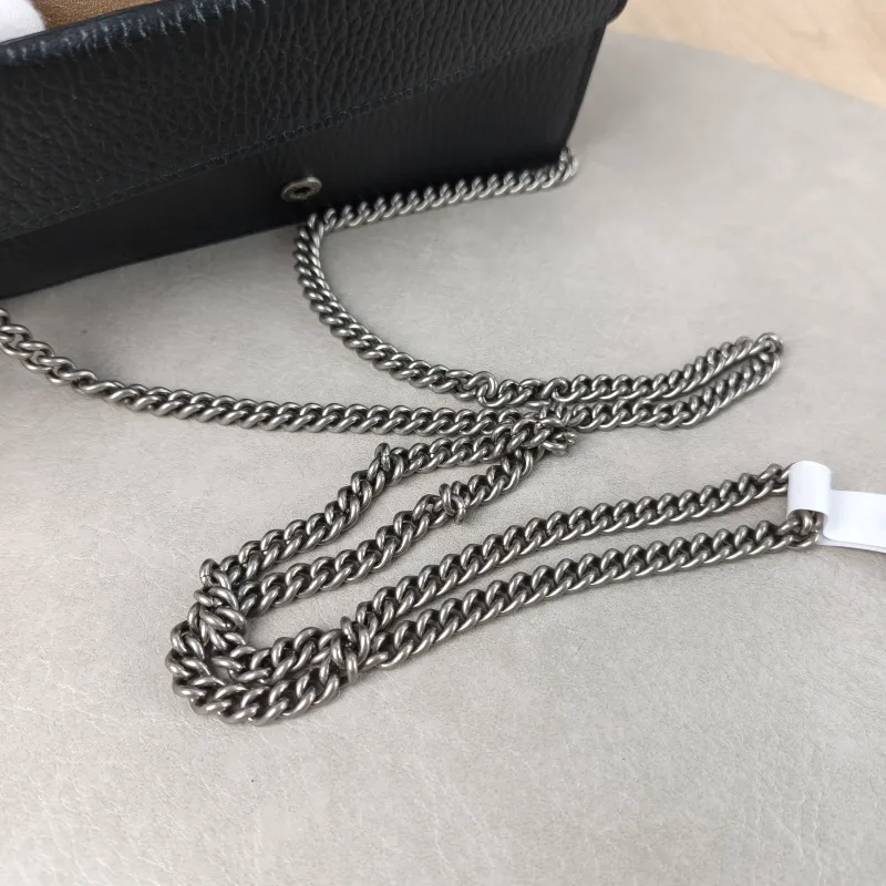 GUCCI Crossbody Bag Dionysus Black Calfskin Mini 16.5 × 4.5 × 10 cm — detail view 7 of 13