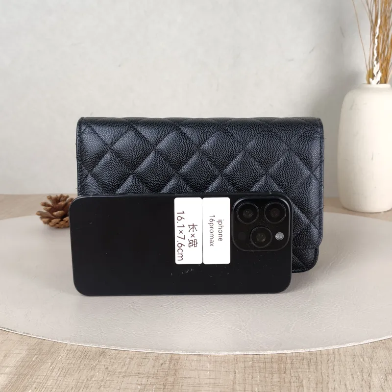 Chanel Crossbody Bag Classic Flap WOC CF WOCWOC Bag Woven c Black Calfskin One Size 19.2 × 3.5 × 12.3 cm — cover view 4 of 5