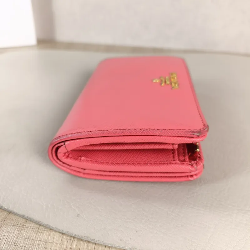 PRADA Wallet Edition Wallet Pink Calfskin One Size 14 × 3 × 9 cm — detail view 6 of 10