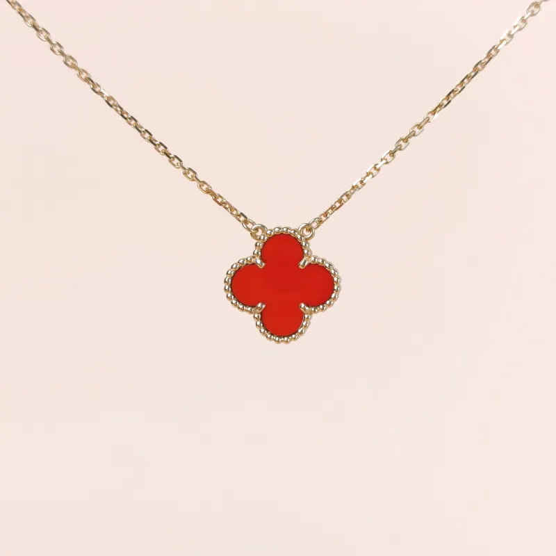 Van Cleef & Arpels Necklace Alhambra Alhambra Collection Necklace 18KY ellow Gold Vintage Small1.5 × 1.5 × 42 cm