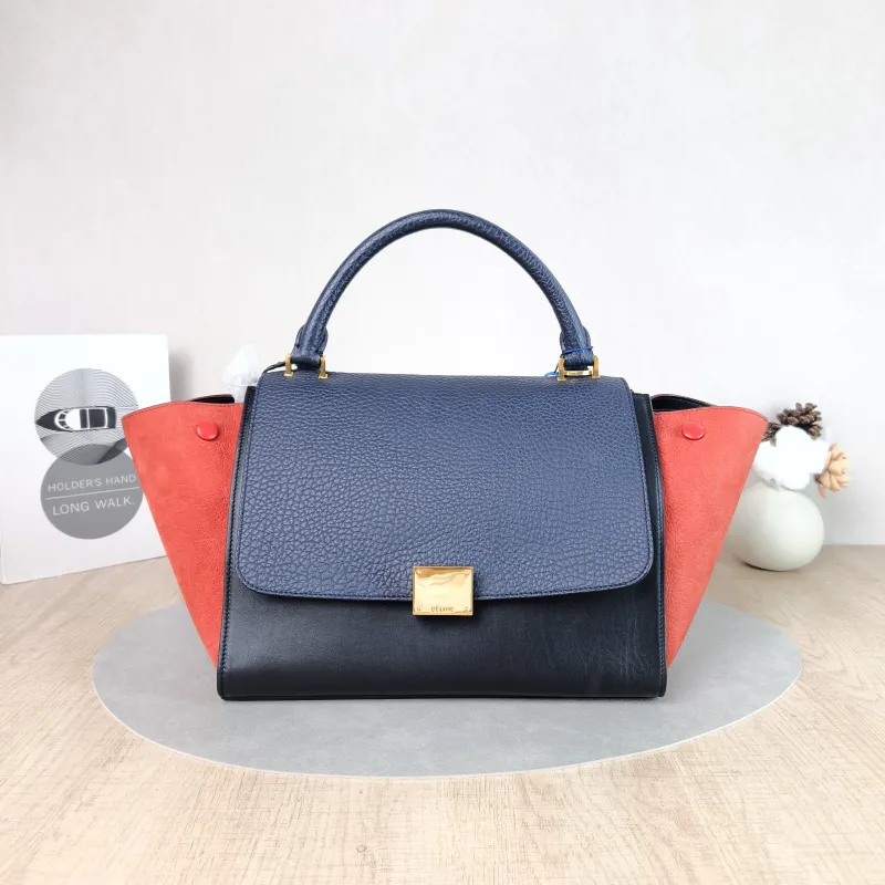 CELINE Crossbody Bag Trapeze Colorblock Calfskin Small27 × 13 × 22 cm