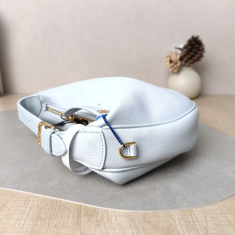 CELINE Crossbody Bag TEEN LULU hobo Blue Calfskin Small 21 × 5 × 24 cm — detail view 8 of 12