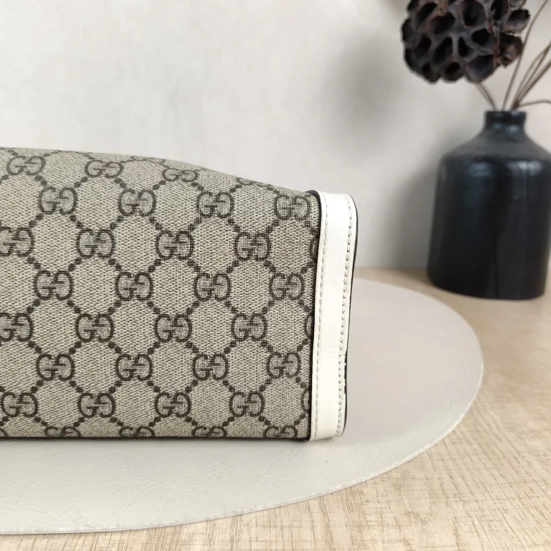 GUCCI Shoulder Bag Padlock Tote White Monogram PVC Medium 26 × 10 × 18 cm — detail view 8 of 12