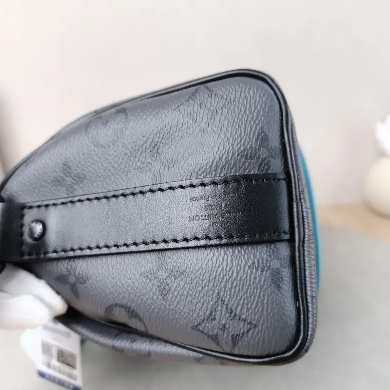 Louis Vuitton Crossbody Bag Keepall 25 Black · Blue PVC Medium 25 × 11 × 15 cm — detail view 3 of 13