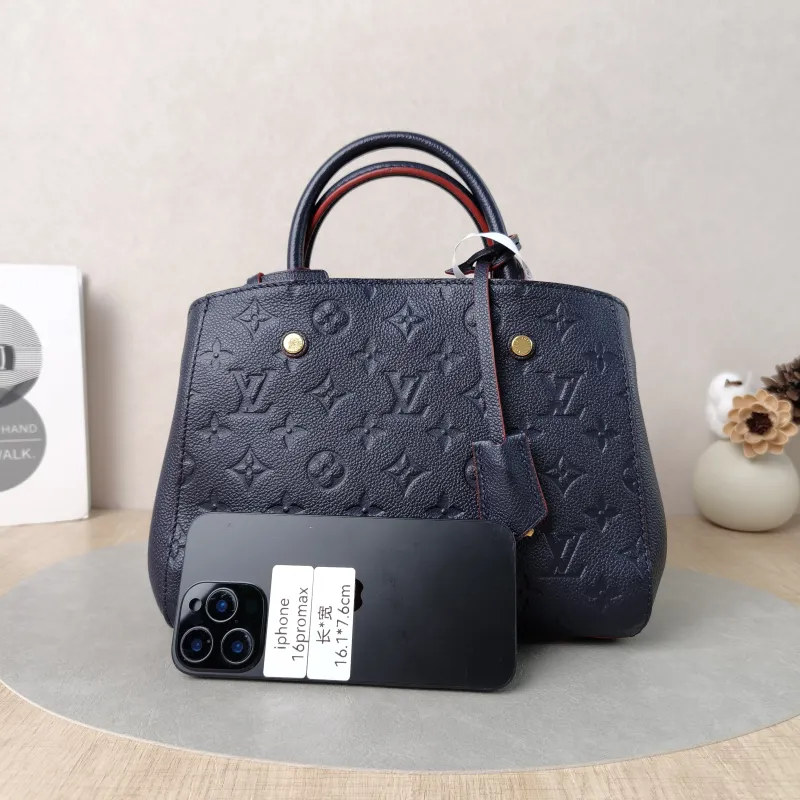 Louis Vuitton Top Handle Bag Montaigne Blue Calfskin 25 × 10 × 20 cm — cover view 3 of 6