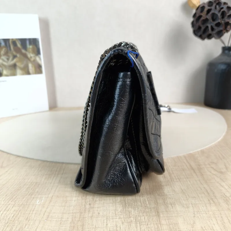 SAINT LAURENT Crossbody Bag Niki Black Waxed Leather Calfskin Small 21 × 7.5 × 16 cm — detail view 2 of 13