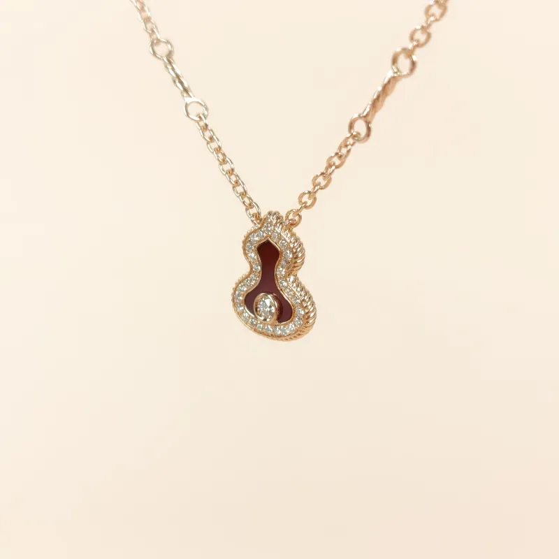 Qeelin Necklace Wulu Collection Necklace Red Agate Diamond18KR ose Gold One Size 40cm — cover view 5 of 8