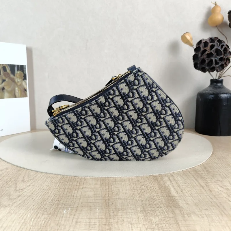 DIOR Crossbody Bag Blue Canvas One Size20 × 2 × 17 cm — cover view 5 of 6