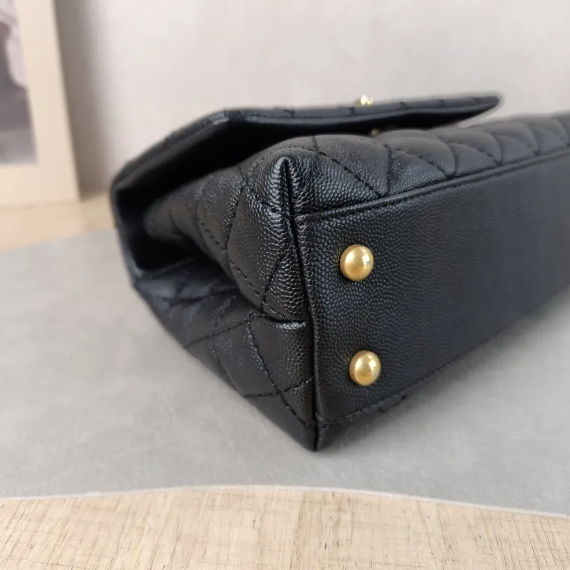 Chanel Top Handle Bag Coco Handle​ Black Grained Calfskin Small 24 × 10 × 14 cm 25 — detail view 1 of 14