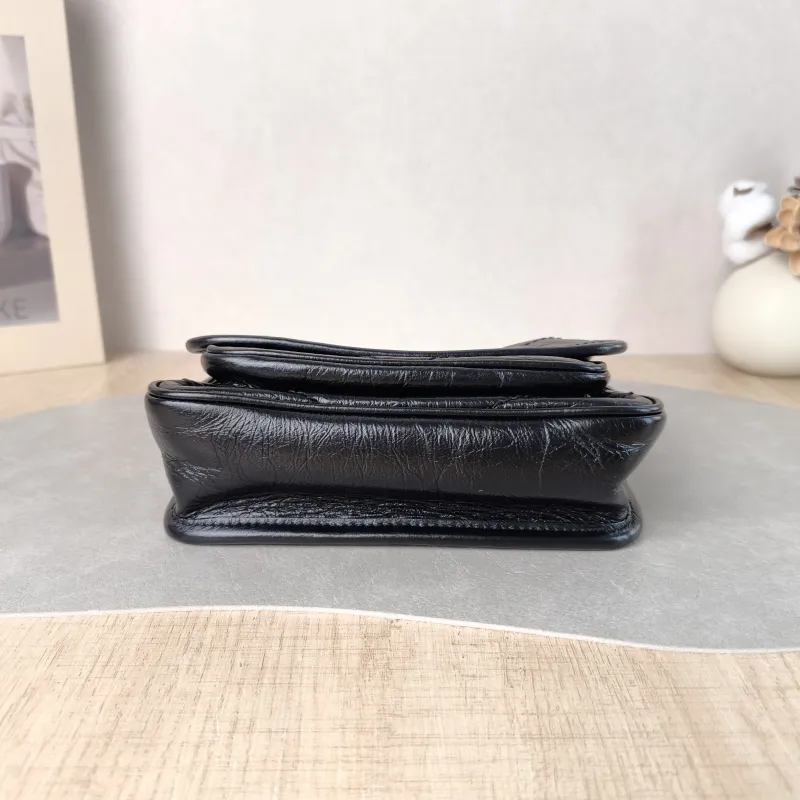 SAINT LAURENT Crossbody Bag Niki Black Waxed Leather Calfskin Mini 18 × 5 × 12.5 cm — cover view 2 of 6