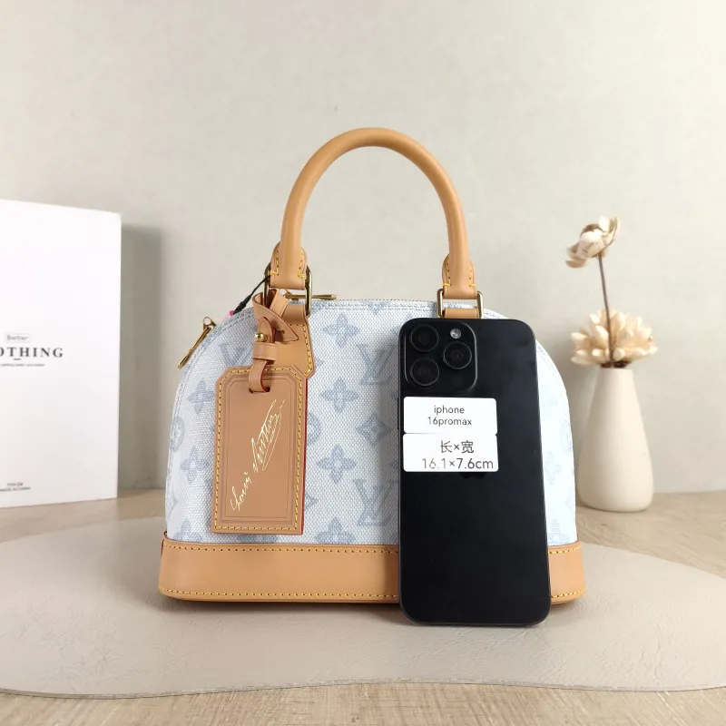 Louis Vuitton Top Handle Bag Alma BB Blue PVC BB 23.5 × 11.5 × 17.5 cm — cover view 5 of 6