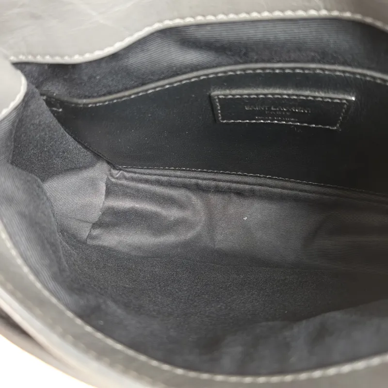 SAINT LAURENT Crossbody Bag Niki D Dark Grey Waxed Leather Calfskin Small21 × 7.5 × 16 cm — detail view 8 of 11