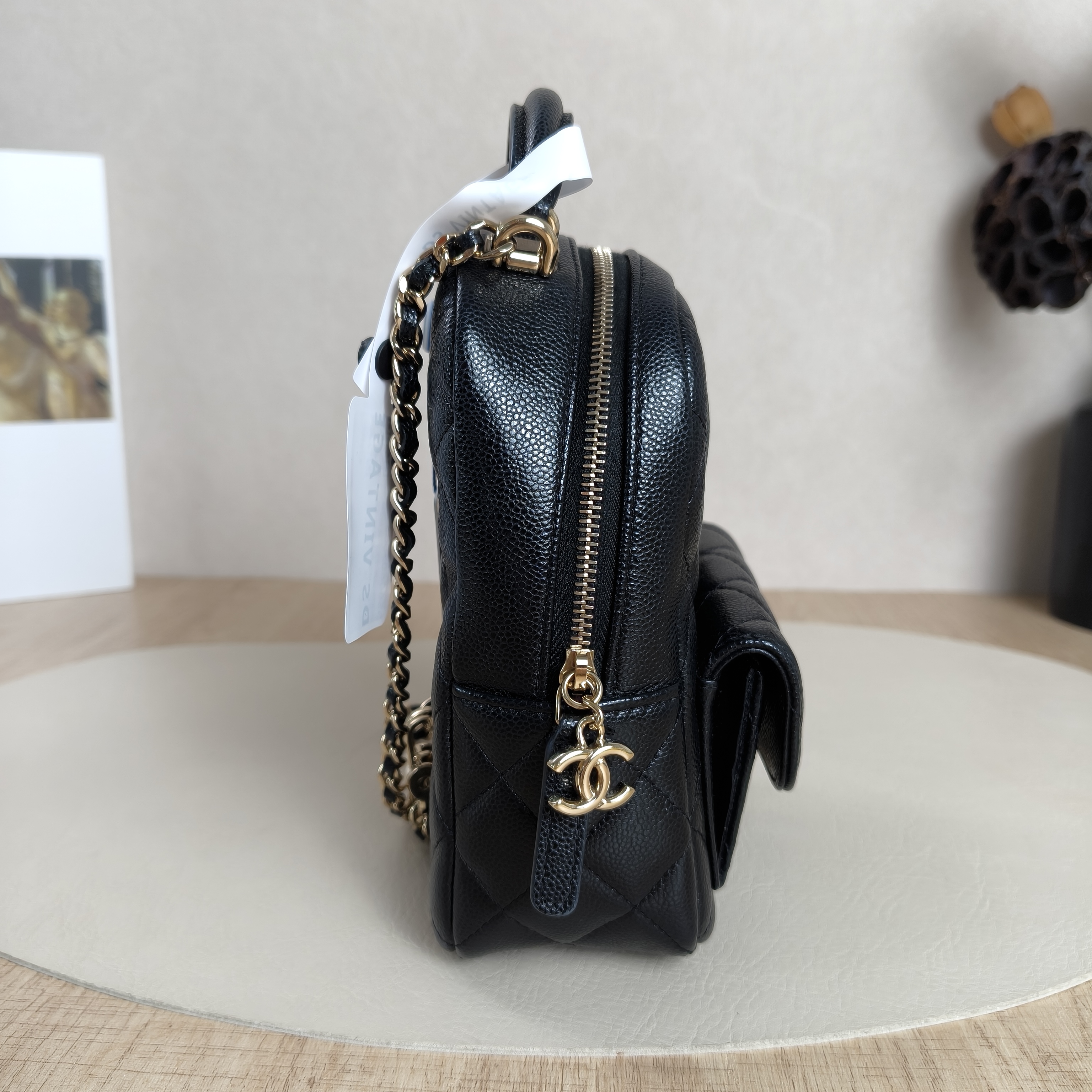 Chanel Crossbody Bag24s Mini Backpack Crossbody Bag Black Grained Calfskin One Size13 × 9 × 18 cm — cover view 10 of 11