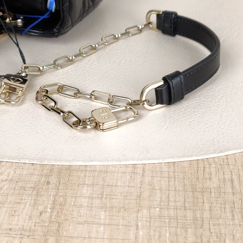 DIOR Crossbody Bag Lady D-Joy Black Lambskin Mini 16 × 5 × 9 cm — detail view 7 of 13