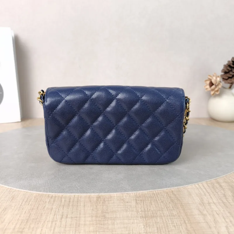 Chanel Crossbody Bagcf Crossbody Bag Blue Grained Calfskin One Size17.5 × 4 × 10 cm — cover view 3 of 5
