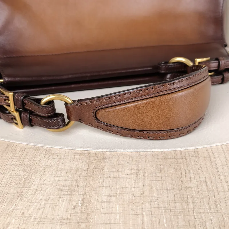 PRADA Shoulder Bag Shoulder Bag Brown Calfskin One Size 32 × 12 × 15 cm — detail view 4 of 12