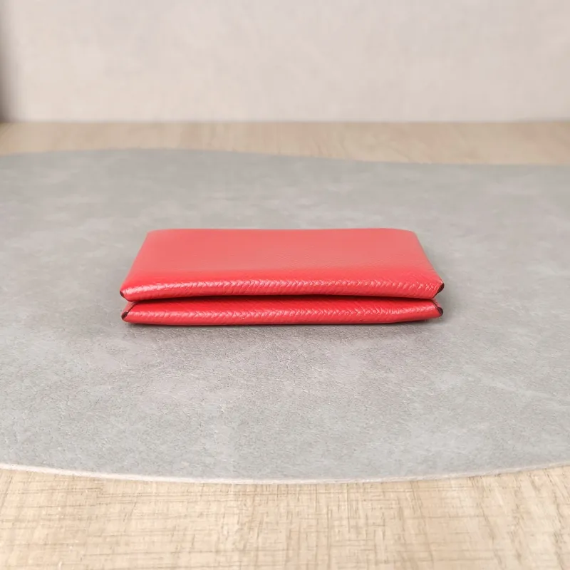 Hermès Wallet Calvi Cardholder Wallet S3 Red Epsom Calfskin One Size10.5 × 1.5 × 7 cm — cover view 4 of 5