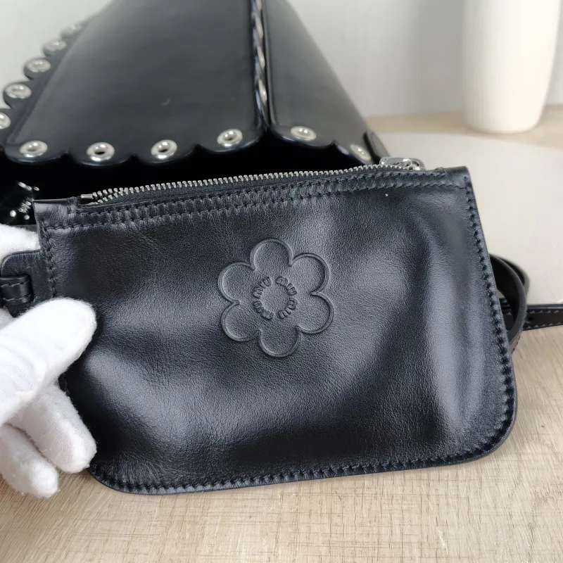 Miumiu Crossbody Baglogo Black Calfskin One Size15 × 15 × 21 cm — detail view 7 of 13
