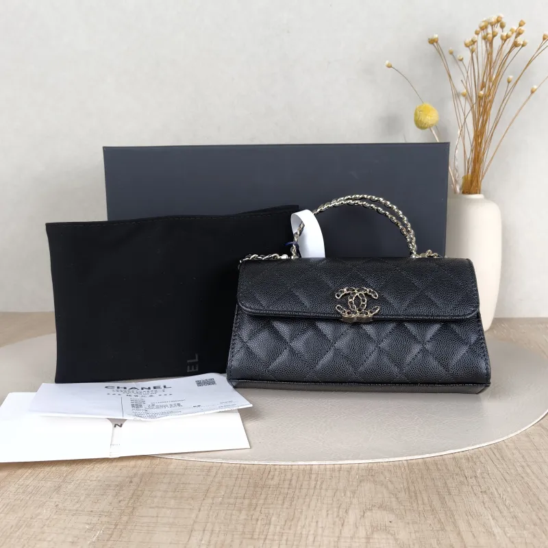 Chanel Crossbody Bag kelly Black Grained Calfskin One Size18 × 4.5 × 10 cm — cover view 2 of 6