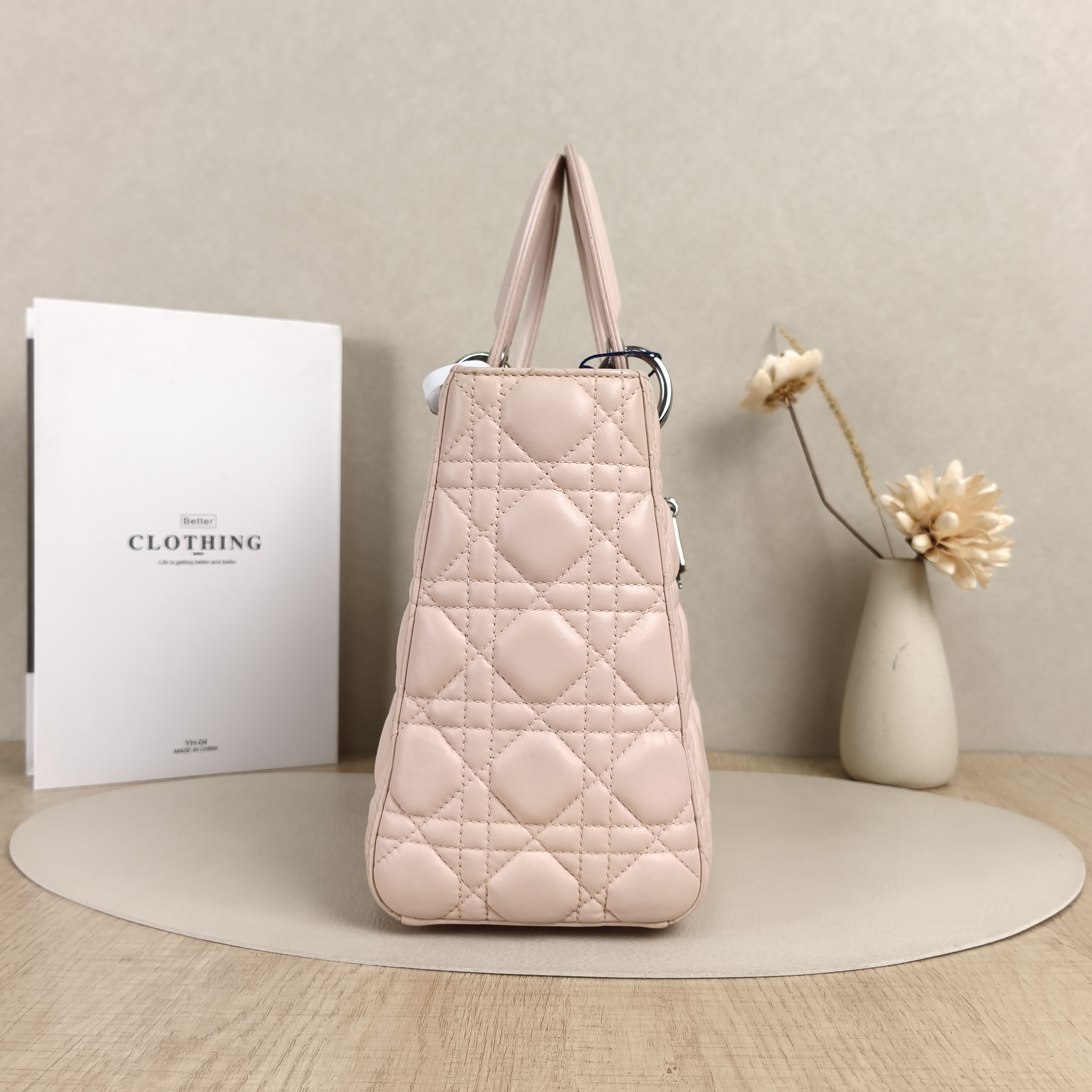 DIOR Lady Lady Dior Bag Pink Lambskin · Shoulder Strap · 24 × 12 × 21 cm — cover view 6 of 8
