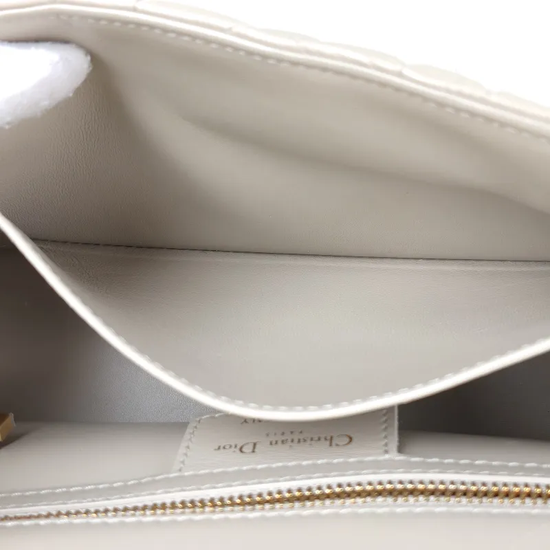 DIOR Crossbody Bag Caro Chain Bag Beige Calfskin Medium 25.5 × 9 × 15.5 cm — detail view 13 of 15