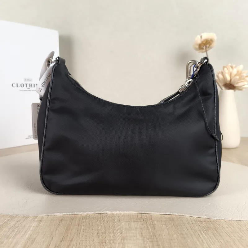 PRADA Crossbody Bag Re-Edition 2005 Hobo Black Nylon Mini 22 × 6 × 18 cm — cover view 5 of 5