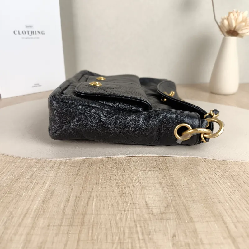 Chanel Shoulder Bag 25p hobo Black Grained Calfskin Small 24 × 5 × 19 cm — detail view 12 of 12