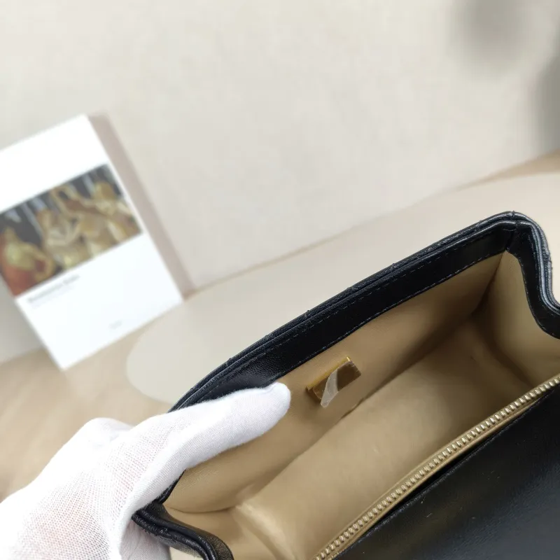 Chanel Crossbody Bag Classic Flap Mini CF Mini Black with Gold-Tone Hardware SL ambskinmini17 × 8 × 13.5 cm — detail view 11 of 12