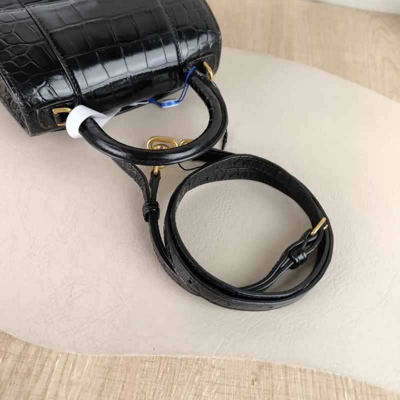 BALENCIAGA Crossbody Bag Hourglass Hourglass Bag Black CC alfskin Mini 19 × 8 × 13 cm — detail view 9 of 11