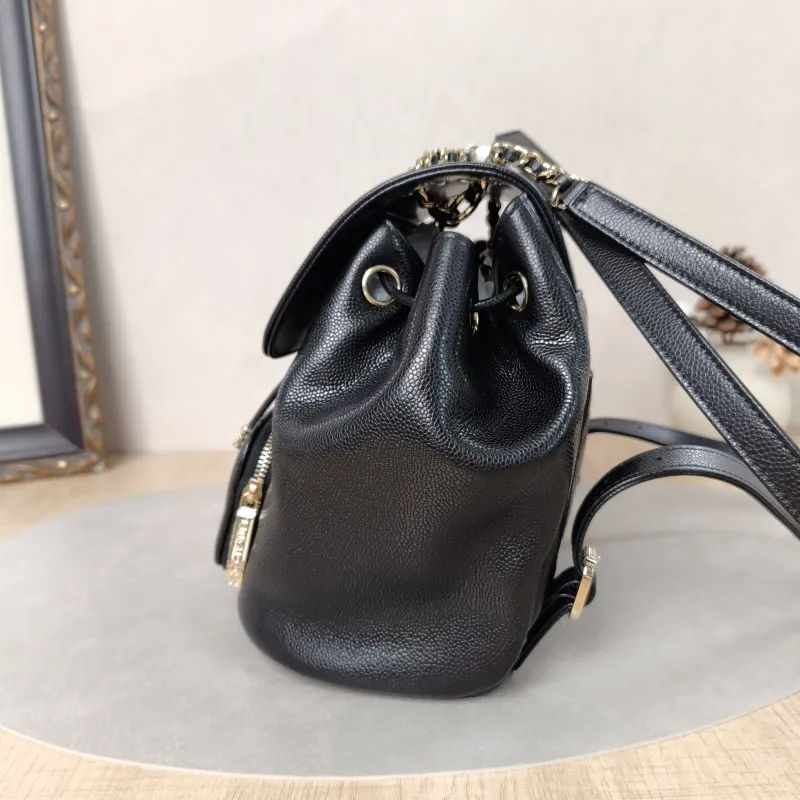 Chanel Backpackaffinity Backpack Black Grained Calfskin Small20 × 14 × 22 cm — detail view 12 of 19