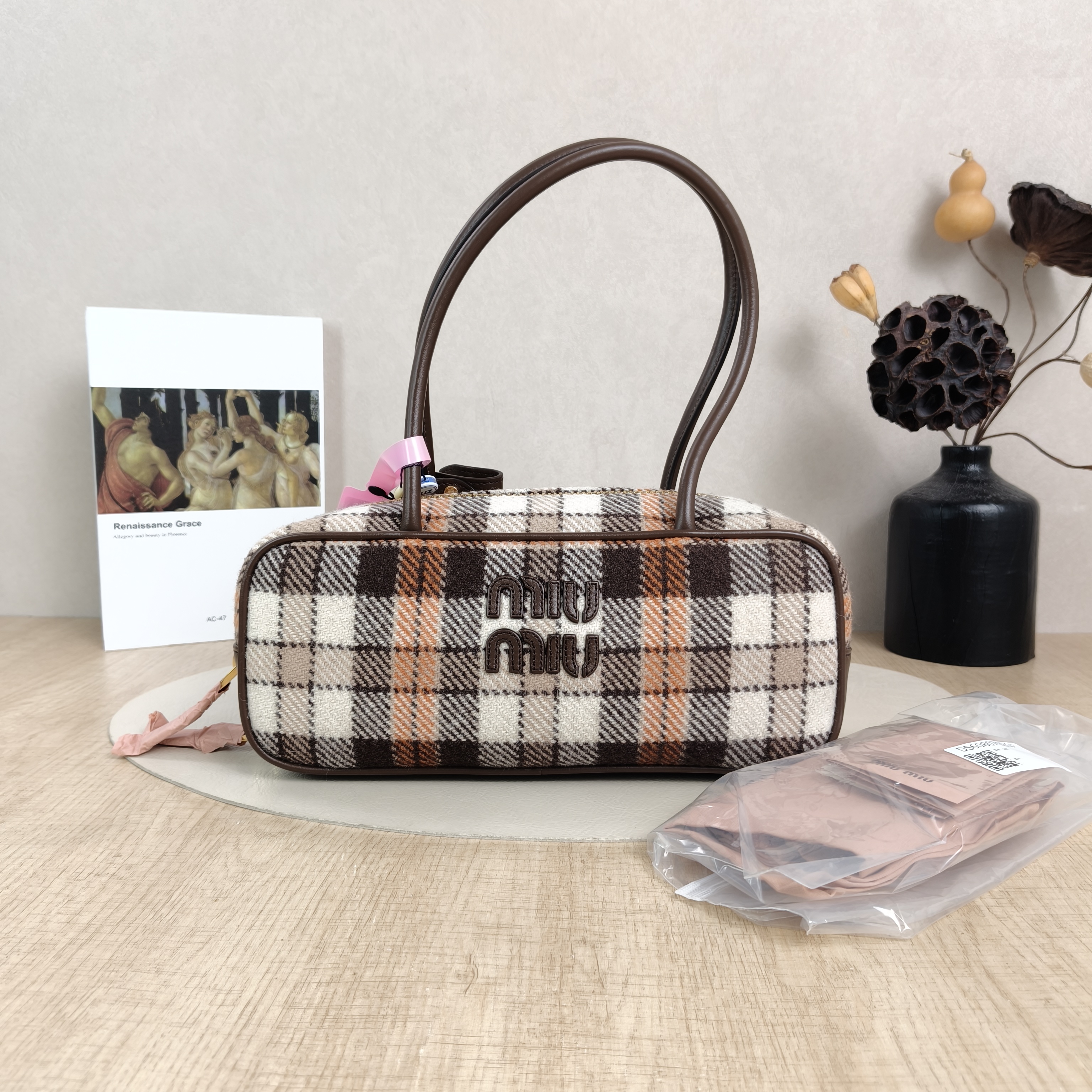Miumiu Top Handle Bag Arcadie Collection Bowling Bag Colorblock Large 27 × 9 × 12 cm — cover view 5 of 6