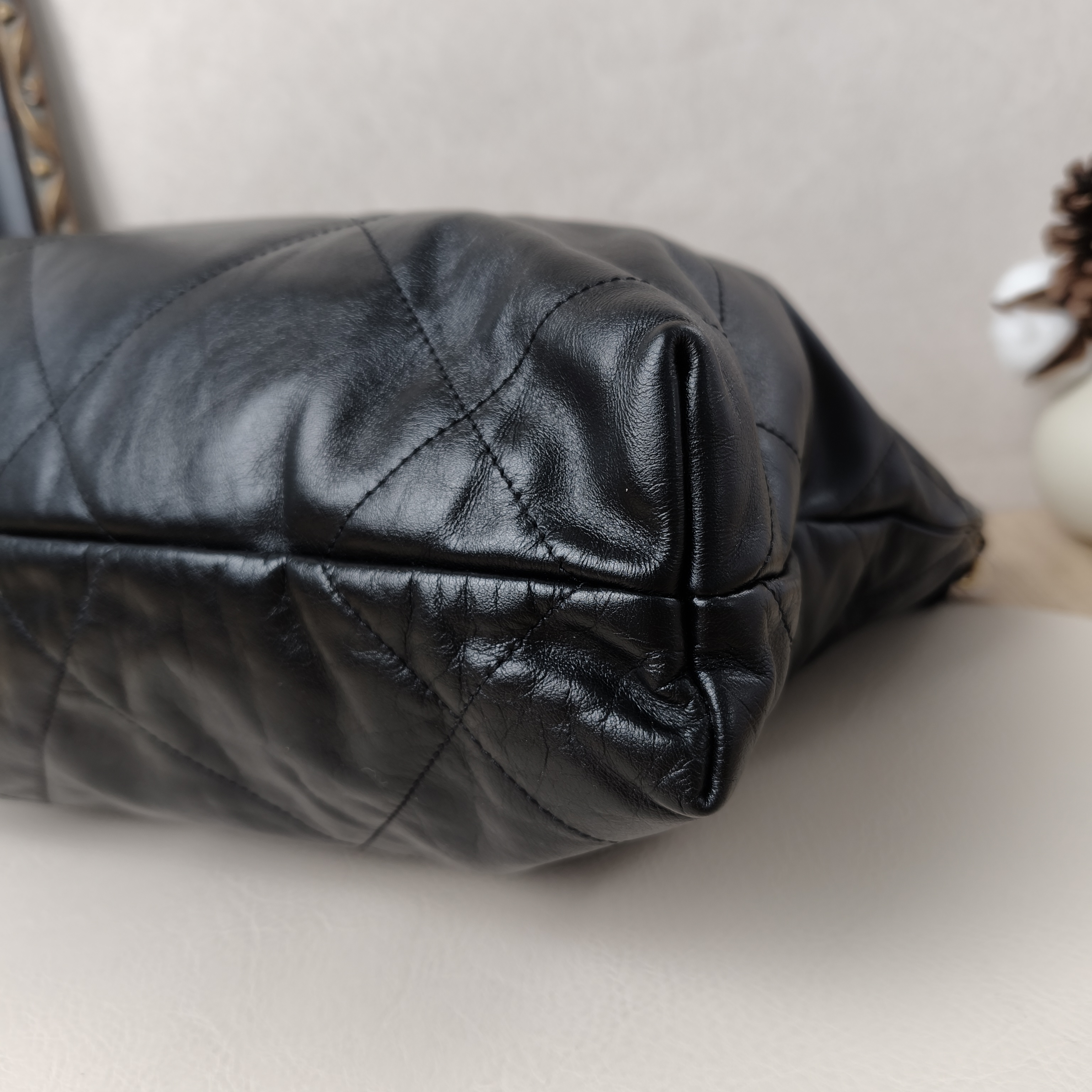 Chanel 22bag Small Black with Gold-Tone Hardware Calfskin Microchip Edition · Inner Pouch · 35 × 7 × 37 cm — cover view 9 of 9
