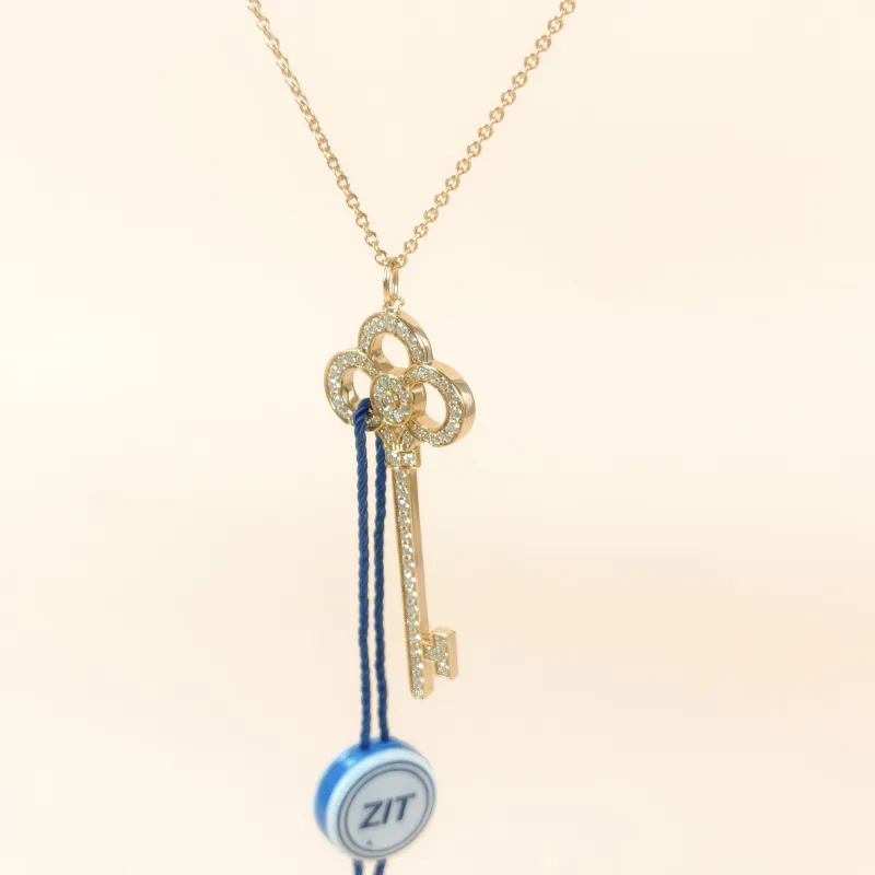Tiffany&Co. Necklace Keys Collection Pavé Diamond Necklace Yellow Gold 18KY ellow Gold Diamond One Size 45cm — cover view 7 of 8