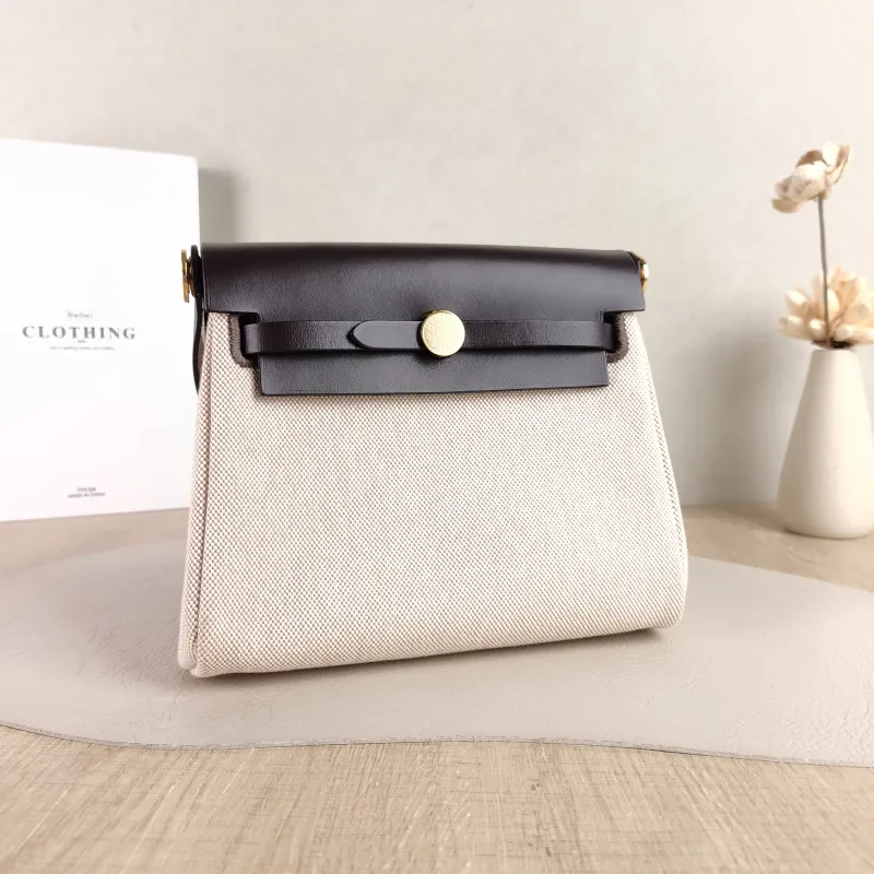 Hermès Crossbody Bag Herbag Zip 20 Beige Canvas Mini 20.5 × 7 × 16.5 cm k — cover view 6 of 6