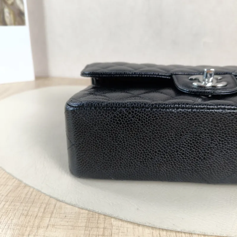 Chanel Crossbody Bag Classic Flap CF Black Grained Calfskin Small 23 × 6 × 14.5 cm Conditioned — detail view 5 of 13