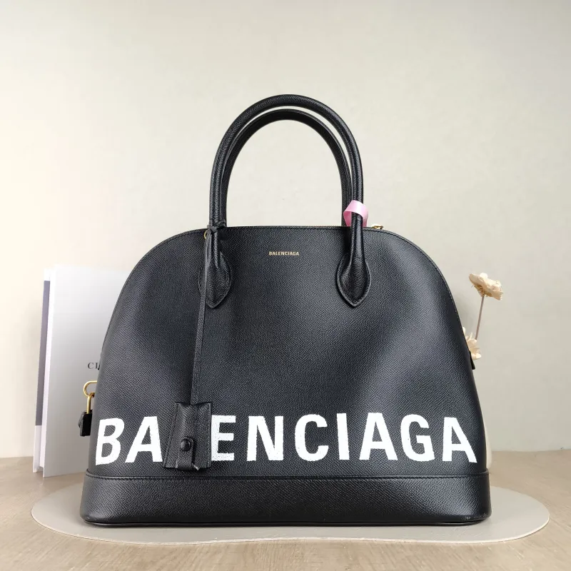 BALENCIAGA Top Handle Bag Ville Dome Bag Black Calfskin Medium 36 × 13 × 29 cm