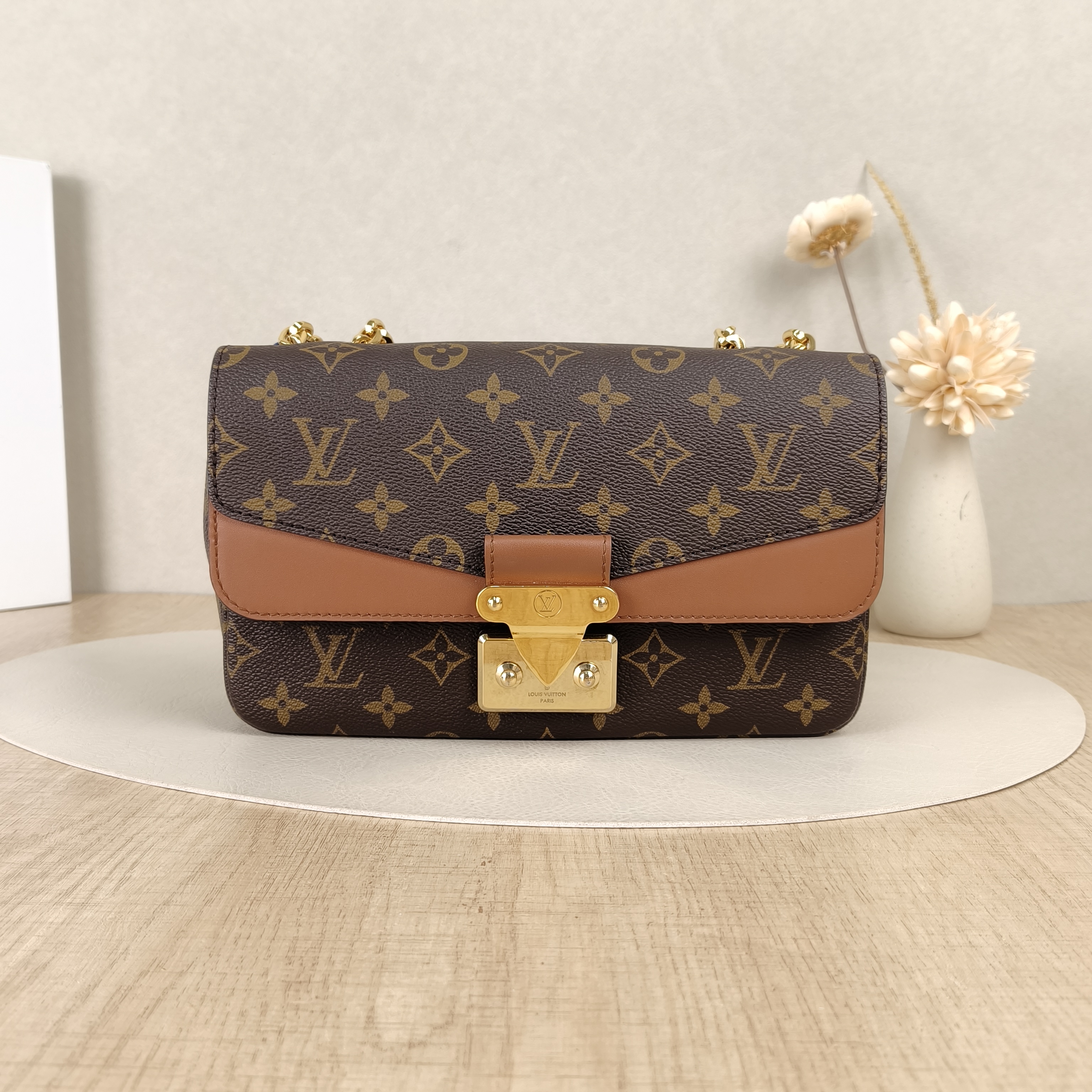 Louis Vuitton Crossbody Bag Marceau Chain Bag Caramel PVC · Calfskin One Size24.5 × 6.5 × 15 cm