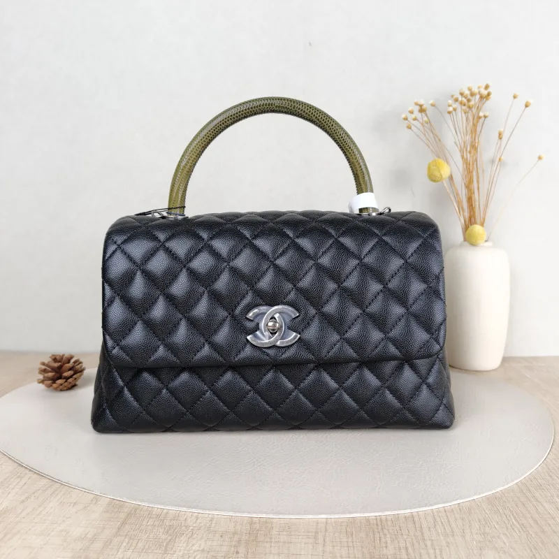Chanel Top Handle Bag Coco Handle​ Black Grained Calfskin Medium 29 × 12 × 18 cm 23