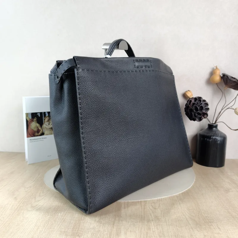 FENDI Top Handle Bag Top Handle Bag Black Calfskin One Size 43 × 18 × 36 cm — cover view 2 of 5