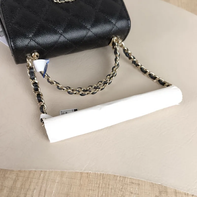 Chanel Crossbody Bag kelly Black Grained Calfskin nano 15 × 5 × 11 cm — detail view 6 of 13