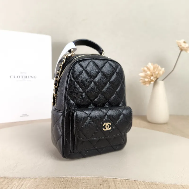 Chanel Crossbody Bag Mini Backpack Crossbody Bag Black Grained Calfskinmini13 × 9 × 18 cm — cover view 4 of 5