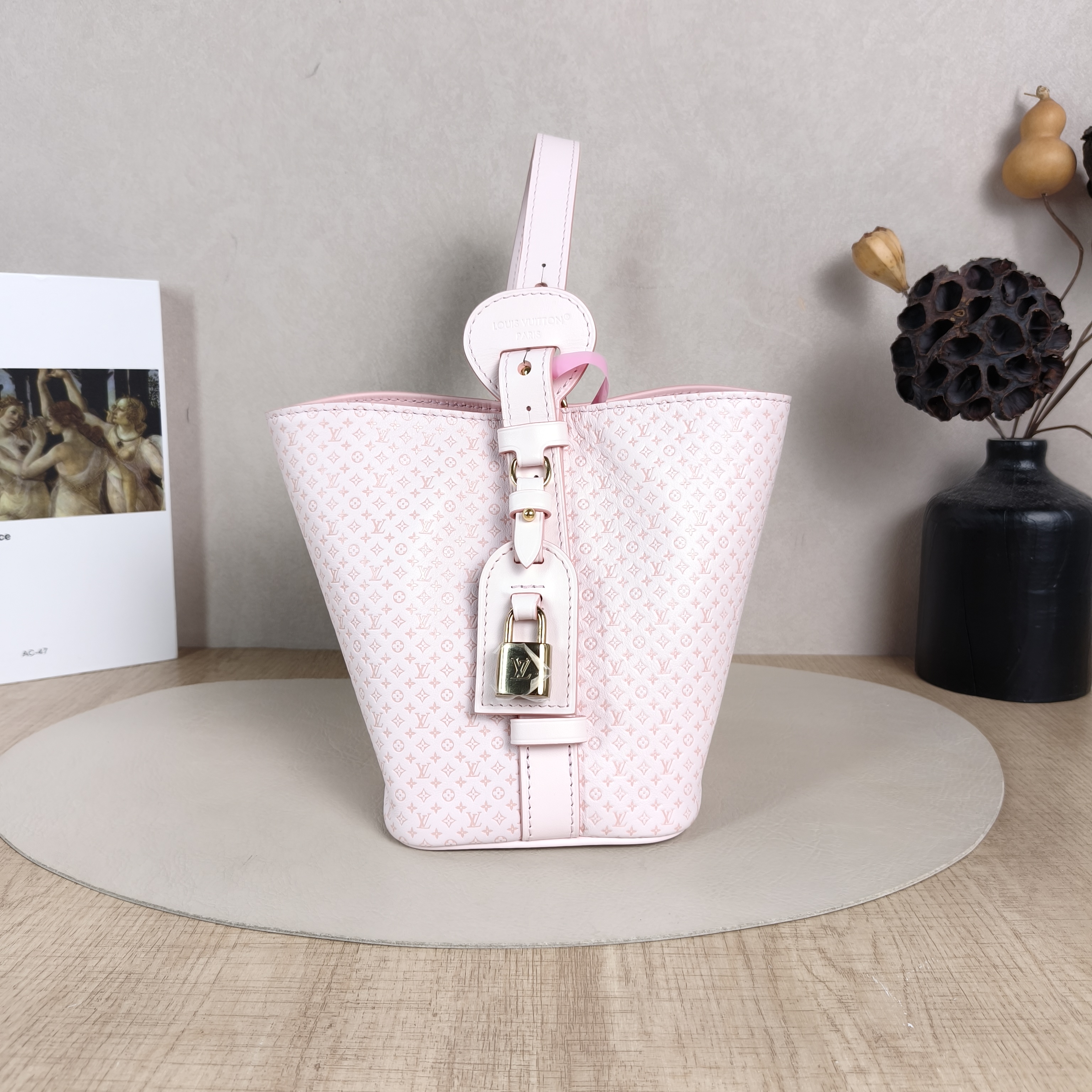 Louis Vuitton Top Handle Bag ALL IN BB Pink Calfskin BB16 × 12 × 18 cm