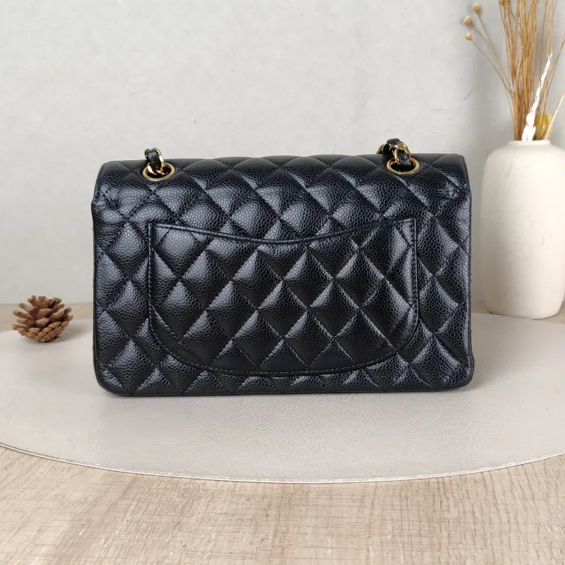 Chanel Crossbody Bag Classic Flap CF Black Grained Calfskin Small 23 × 6 × 14.5 cm — cover view 4 of 5