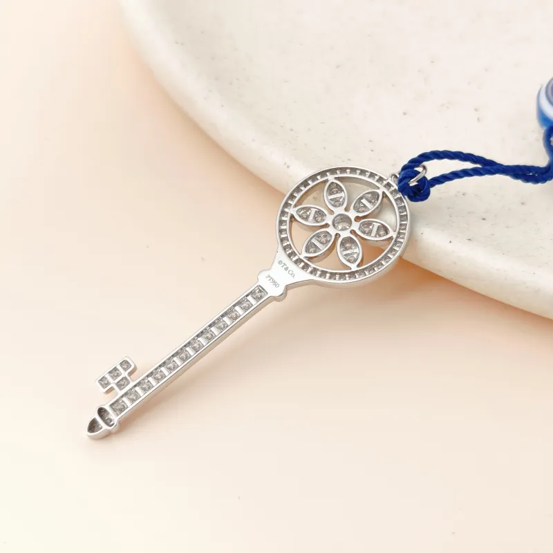 Tiffany&Co. Necklace Keys Collection Necklace Pendant PT950Diamond One Size 5.1cm Pendant โ cover view 4 of 6