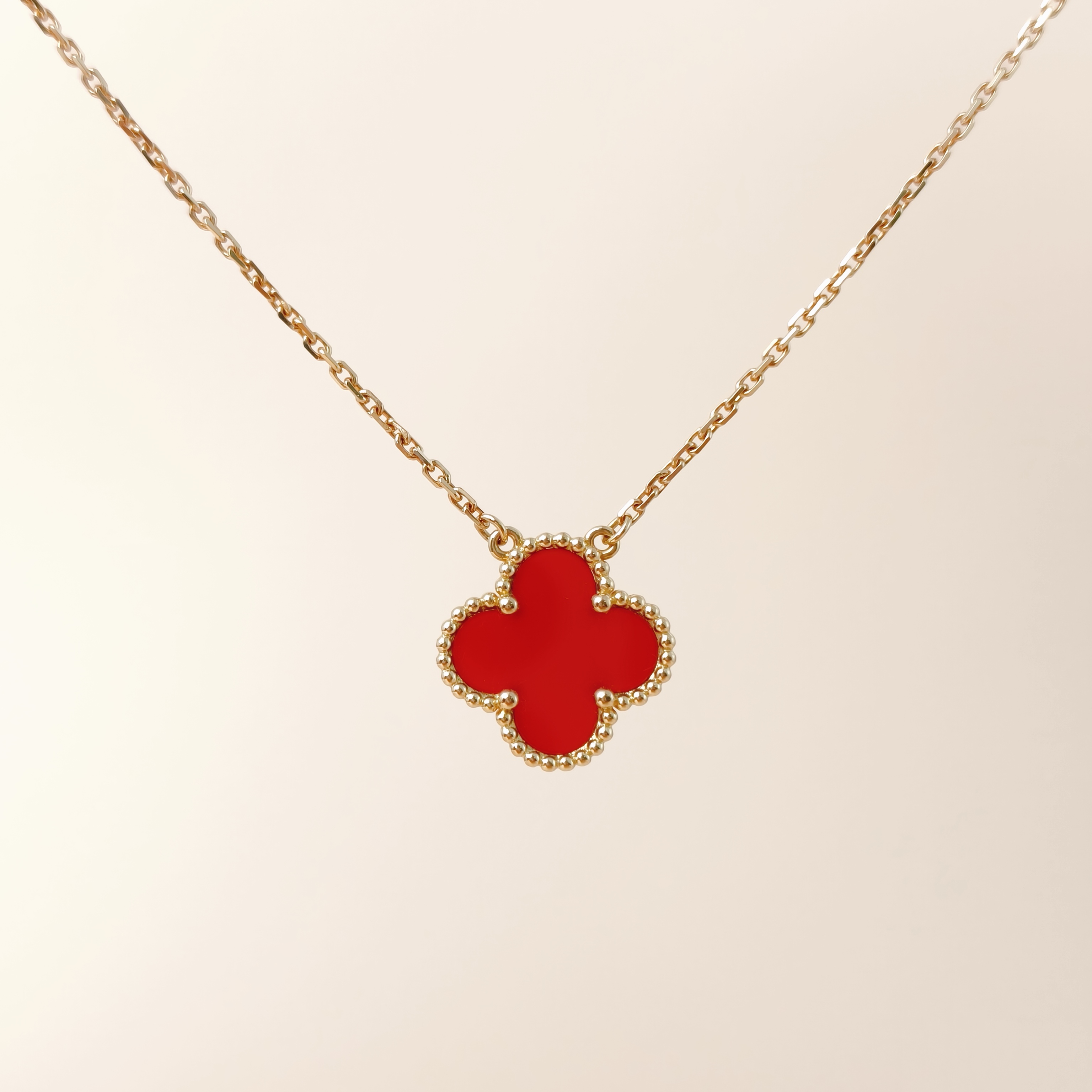 Van Cleef & Arpels Necklace Alhambra Alhambra Collection Necklace 18KY ellow Gold Vintage Small42cm